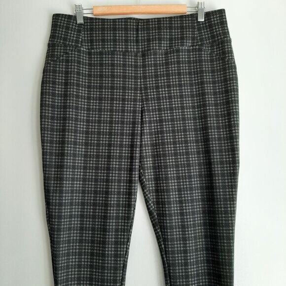 PENNINGTONS Universal Fit Savvy Slim Leg Pull-on Stretch Plaid Pants Sz X / 14 - Picture 3 of 11